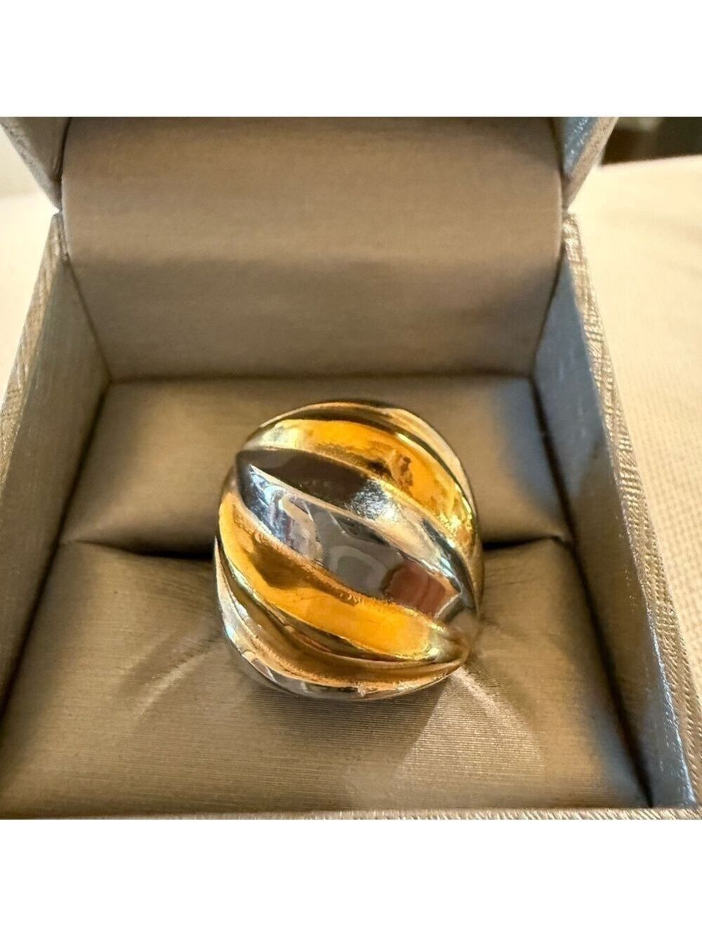 Gold and Silver Women's Statement Ring
